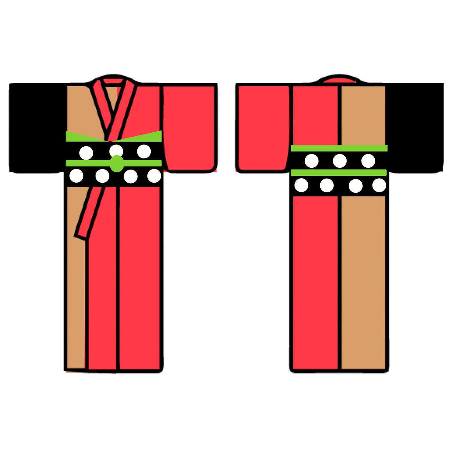 ColorBlock Kimono / 唐紅 KARAKURENAI